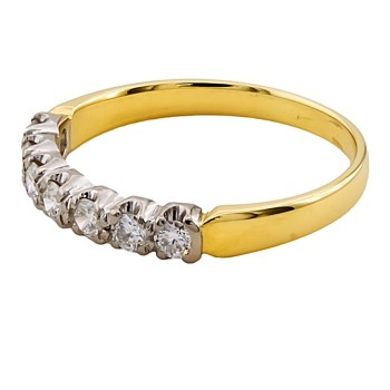 18ct Gold Diamond 0.35cts Half Eternity Ring size P